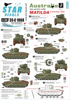 Star Decals 35-C1068 Australia Tanks & AFVs # 3. MATILDA. 2 inch Gun Tank in the PTO 1/35