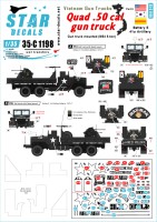 Star Decals 35-C1198 Vietnam Gun Trucks # 5.Quad .50 cal gun truck (M54 5-ton). Battery E, 41st artillery.'FREEDOM FIGHTERS', 'MAD MAN / HIRED KILLERS' 1/35