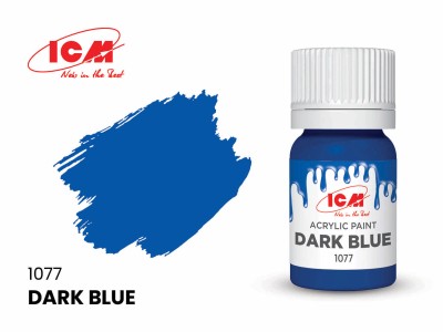 ICM C1077 Тёмно-синий(Dark blue ), краска акрил, 12 мл