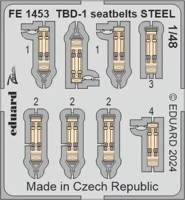 Eduard FE1453 TBD-1 seatbelts STEEL (HOBBYB) 1/48