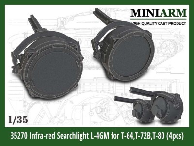 Miniarm 35270 Инфракрасный прожектор Л-4ГМ для T-72Б,Т-80,Т-64 (4шт) 1/35