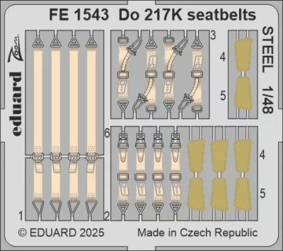 Eduard FE1543 Do 217K seatbelts STEEL (ICM) 1/48