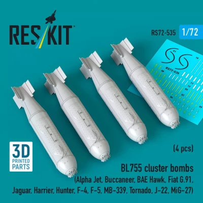 Reskit 72535 BL755 cluster bombs (4 pcs.) 1/72