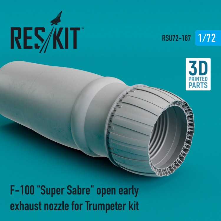 Reskit RSU72-187 F-100C/F-100D/F-100F Super Sabre open early exhaust nozzle (designed to be used with Trumpeter kits)  1/72