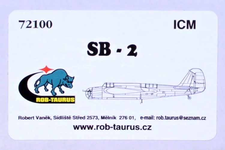 Rob Taurus 72100 Vacu Canopy Tupolev SB-2 (ICM) 1/72