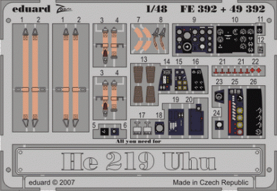 Eduard 49392 He 219 Uhu S.A. TAM