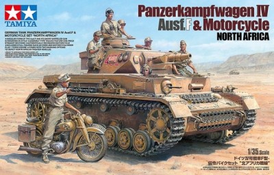 Tamiya 25208 Panzer IV Ausf. F &amp; Motorcycle Set &quot;North Africa&quot; 1/35