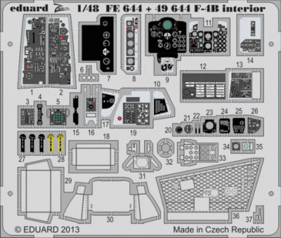 Eduard FE644 1/48 Цветное фототравление для F-4B interior S.A.