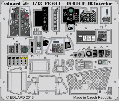 Eduard FE644 1/48 Цветное фототравление для F-4B interior S.A.