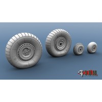 ЭВМ RS48110 Як-7 колеса шасси (для грунтовых аэродромов) 1/48