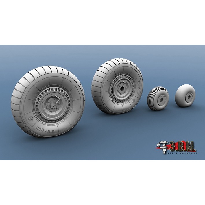 ЭВМ RS48110 Як-7 колеса шасси (для грунтовых аэродромов) 1/48
