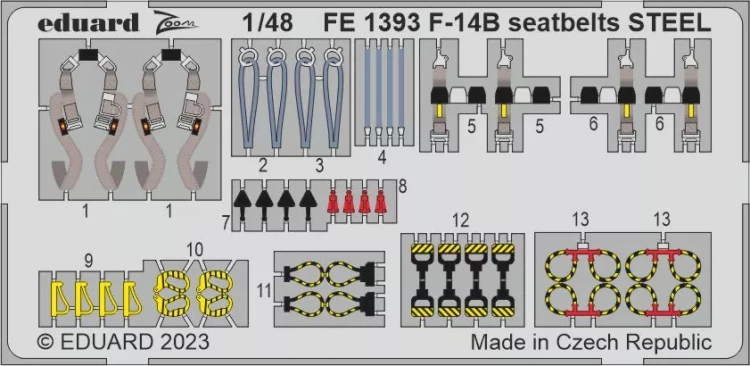 Eduard FE1393 F-14B seatbelts Steel (G.W.H.) 1/48