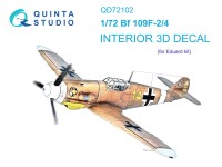 Quinta Studio QD72102 BF 109F-2/4 (Eduard) 3D Декаль интерьера кабины 1/72