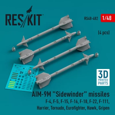 Reskit 48482 AIM-9M 'Sidewinder' missiles (4 pcs.) 1/48