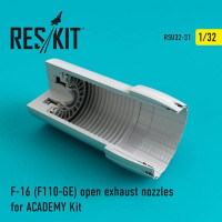 Reskit RSU32-0031 F-16 (F110-GE) open exhaust nozzles (ACAD) 1/32