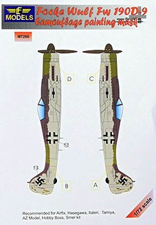 Lf Model M7260 Mask Focke Wulf Fw 190D-9 Camouflage painting 1/72
