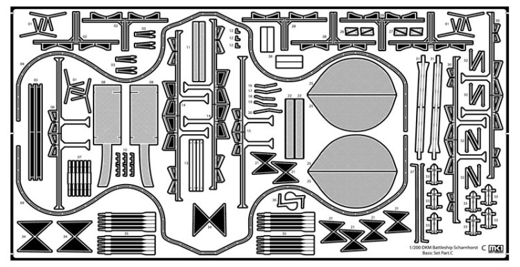 Mk1 Design MD-20025 DKM SCHARNHORST Value Pack German Gneisenau Battleship 1/200