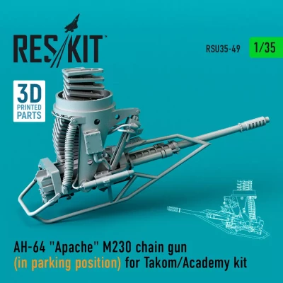 Reskit U35049 AH-64 'Apache' M230 chain gun in parking pos. 1/35