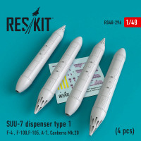 Reskit RS48-0296 SUU-7 dispenser type 1 (4 pcs) (F-4, F-100, F-105, A-7, Canberra Mk.20) Academy, Eduard, Hobby Boss, Trumpeter, Hasegawa 1/48