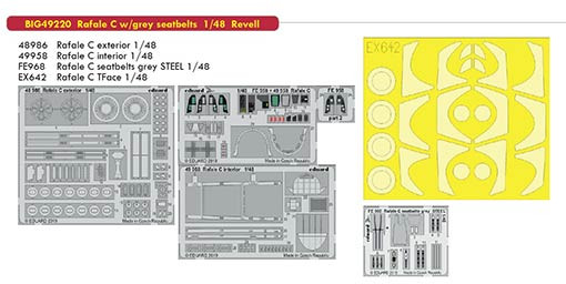 Eduard BIG49220 1/48 Rafale C w/grey seatbelts (REV)