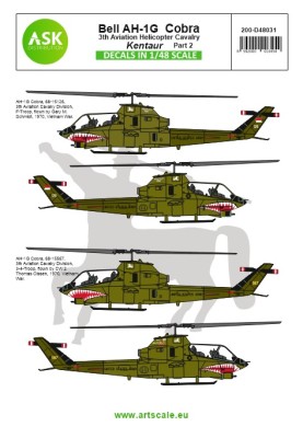 Art Scale 200-D48031 Bell AH-1G Cobra &quot;Kentaur&quot; 3th Aviation helicopter cavalry part 2 1/48 1/48