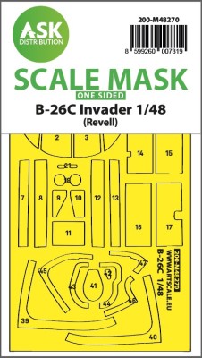 Art Scale 200-M48270 Douglas B-26C Invader canopy frame paint mask (outside only) 1/48