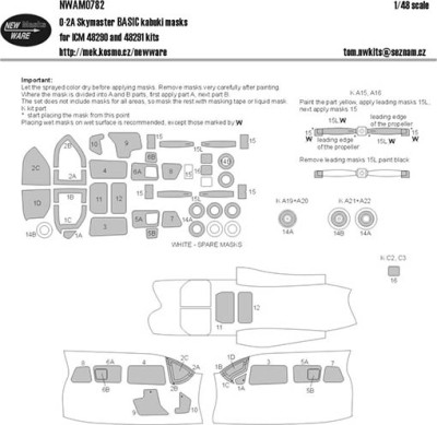 New Ware NWA-M0782 1/48 Mask O-2A Skymaster BASIC (ICM 48290/48291)