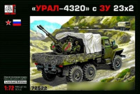 Грань G72522 Грузовик Урал-4320 с 23 мм пушкой ЗУ-23-2 1/72