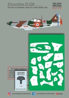 Print Scale PSM48003 Dewoitine D. 520 mask +decal+3D decal / Dewoitine D. 520 with 1AC. 1AC fought the Allies during the Syria–Lebanon campaign 1/48