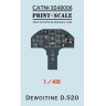 Print Scale PSM48003 Dewoitine D. 520 mask +decal+3D decal / Dewoitine D. 520 with 1AC. 1AC fought the Allies during the Syria–Lebanon campaign 1/48