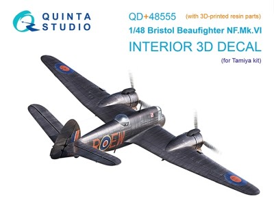 Quinta Studio QD+48555 Bristol Beaufighter NF.Mk.VI (Tamiya) (с 3D-печатными деталями) 3D Декаль интерьера кабины 1/48