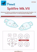 Peewit M72366 Canopy mask Spitfire Mk.VII (KP) 1/72