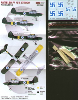 Kora Model DEC7201 Fi 156 Storch (Finnish service) декали декали 1/72