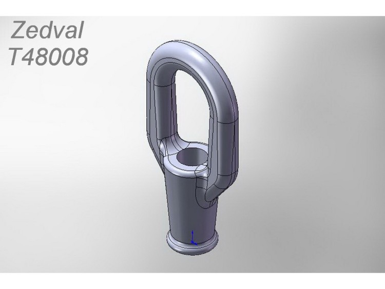 Zedval T48008 Трос Ф0,6 мм с коушами вариант 1 для авто бронетехники СССР и России 1/48