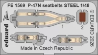 Eduard FE1569 P-47N seatbelts STEEL (MINA) 1/48