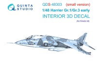 Quinta studio QDS-48303 Harrier Gr.1/Gr.3 Early (Kinetic) (Малая версия) 3D Декаль интерьера кабины 1/48