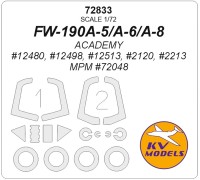 KV Models 72833 FW-190A-5/A-6/A-8 (ACADEMY #12480, #12498, #12513, #2120, #2213 / MPM #72048) + маски на диски и колеса GE 1/72
