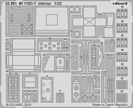 Eduard 32951 1/32 SET Bf 110C-7 interior (REV)