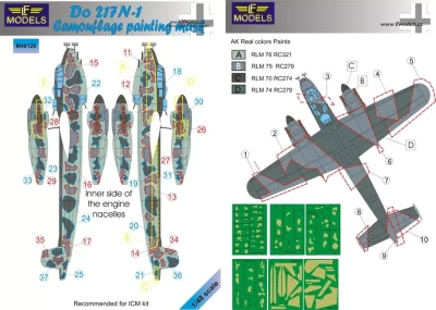 Lf Model M48126 Mask Do 217 N-1 Camouflage Painting (ICM) 1/48