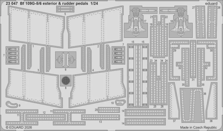 Eduard 23047 SET Bf 109G-5/6 exterior & rudder pedals (AIRF) 1/24