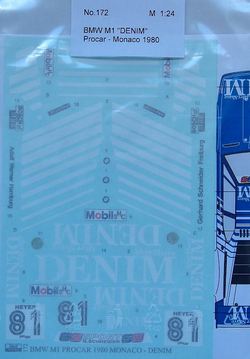 Reji Model 172 BMW M1 Denim Procar Monaco 1980 1/24