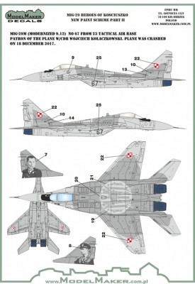 Model Maker Decals D72106 Mikoyan MiG-29M Heroes of Kosciuszko New paint scheme part 2 1/72