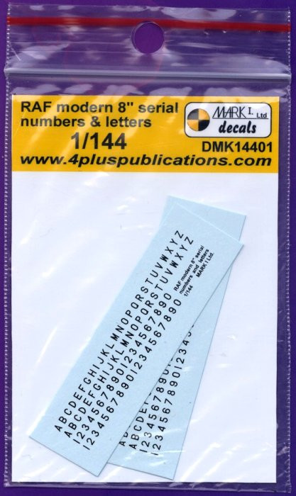 4+ Publications DMK-14401 1/144 Decals RAF modern 8" serial numbers&letters