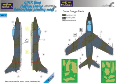 Lf Model M48111 Mask G.91R Gina Italian service Camouflage 1/48