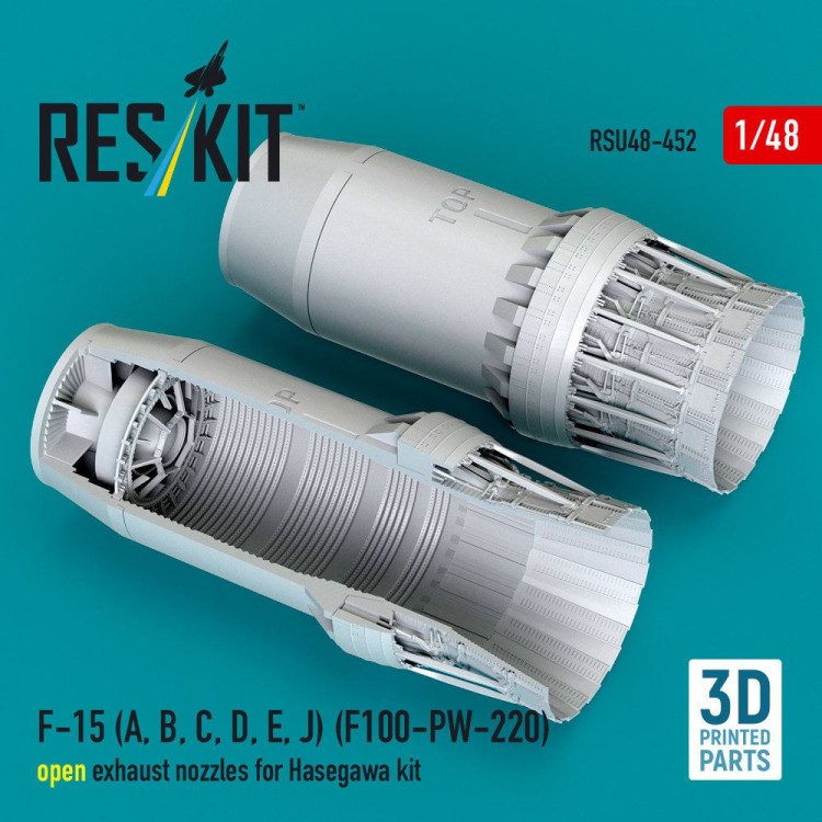 Reskit U48452 F-15 (A,B,C,D,E,J) open exh. nozzles (HAS) 1/48
