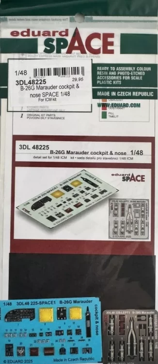 Eduard 3DL48225 B-26G Marauder cockpit & nose SPACE (ICM) 1/48