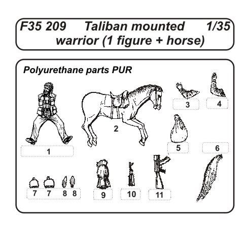 CMK F35209 Taliban mounted warrior (1 fig. + horse) 1/35