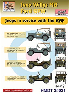 Hm Decals HMDT35031 1/35 Decals J.Willys MB/Ford GPW in RAF service 2