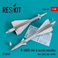 Reskit RSK48-413 R-40RD (AA-6 Acrid) missiles (2 pcs.) 1/48