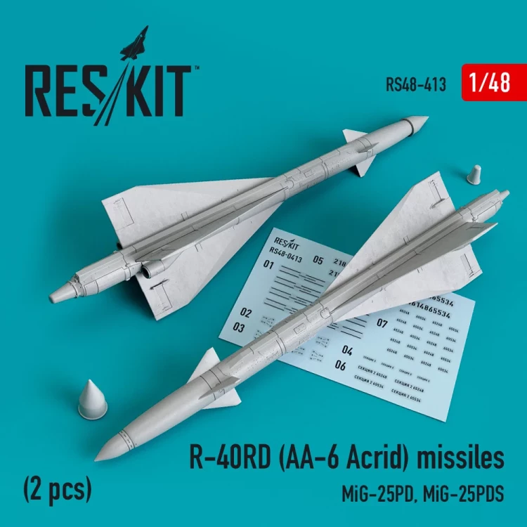 Reskit RSK48-413 R-40RD (AA-6 Acrid) missiles (2 pcs.) 1/48